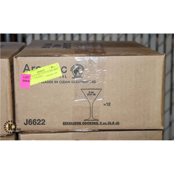 NEW CASE WITH 12 X 3 OZ ARCOROC FULLY TEMPERED-