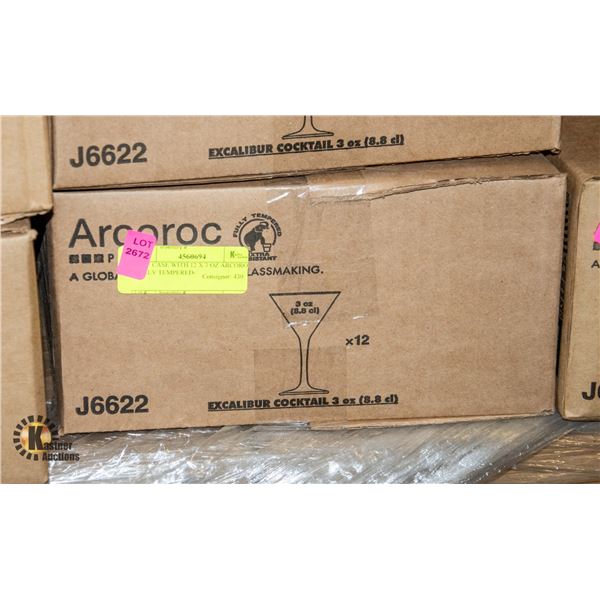 NEW CASE WITH 12 X 3 OZ ARCOROC FULLY TEMPERED-