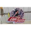 Image 1 : 1991 Budlight Metal Beer Sign 'Lady Luck' Approx Up To. 