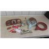 Image 1 : Vintage Auto Parts: Dash with 2 of 3 Gauges, Light Bevels,  