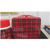 Image 2 : 1980s Vintage Plaid Japanese Metal Lunch Box with Thermos