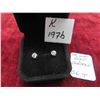 Image 1 : 10kt White Gold and Diamond Post Earrings Total Weight 0.6 Grams 