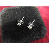 Image 3 : 10kt White Gold and Diamond Post Earrings Total Weight 0.6 Grams 