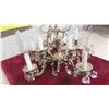 Image 3 : Metal/Brass/Glass Chandelier and Bulbs 