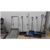 Image 1 : 4 Snow Shovels , 1 Snow Large Scoop Shovel , 1 Push Broom 