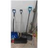 Image 2 : 4 Snow Shovels , 1 Snow Large Scoop Shovel , 1 Push Broom 