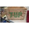 Image 8 : 7UP Wood Crate , 7 Schweppes Ginger Bottles 28 Fluid Ounce with Caps 
