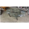 Image 1 : Wrought Iron Glass Top Coffee Table 19'' x 50'' x 32'' 