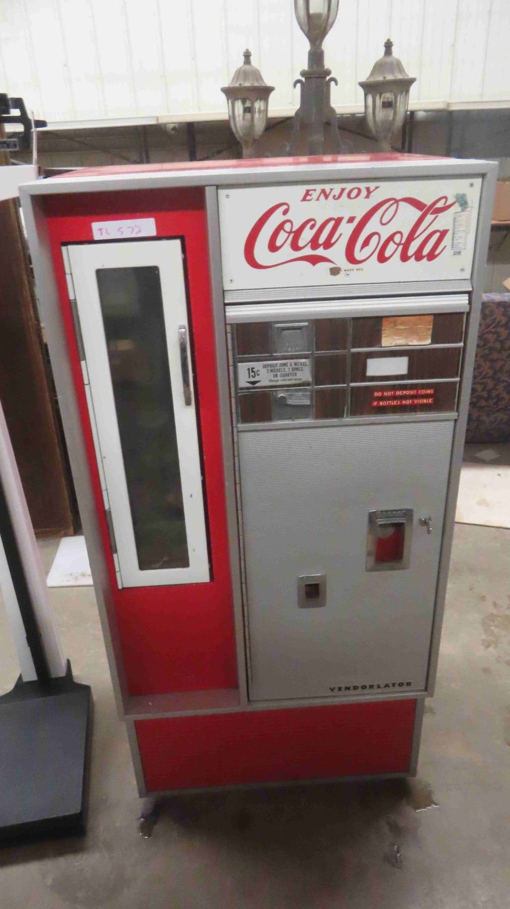 1960s Vendo 63 Coke Upright Machine with Key 52 1/2'' x