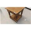 Image 2 : Oak End Table with Drawer 24'' x 24'' x 24'' 
