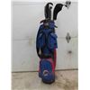 Image 1 : Winnipeg Jets Golf Bag , Umbrella & 2 Right Handed Clubs 