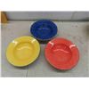 Image 2 : Large Colorful Serving Bowls - 1 Large Blue 14'' Across , 3 