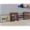 Image 1 : 4 Framed Pictures : Black and Whites, Slogan - Largest is 
