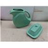 Image 2 : Fiesta: 2 Pitchers, 2 Butter Dishes with Lids, Belleck Shamrock 