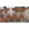 Image 2 : 6 Matching Antique Wood Press Back Chairs 