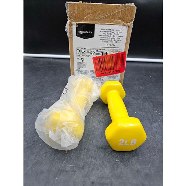 Amazon Basics Vinyl Dumbbells Set of 2 (2lbs each)