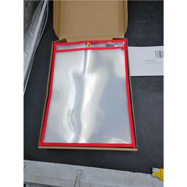 Amazon Basics Heavy Duty Dry Erase Ticket Holder Pockets (8.5 x 11in) 25pk