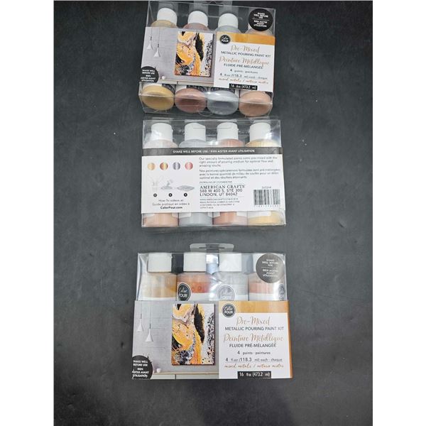 Color Pour Pre-Mixed Metallic Pouring Paint Kit (2 x 4 x 113g)