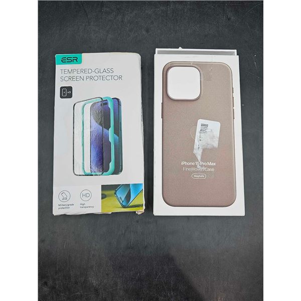 iPhone 15 Pro Max Fine Woven Case and Tempered-Glass Screen Protector (3ct)