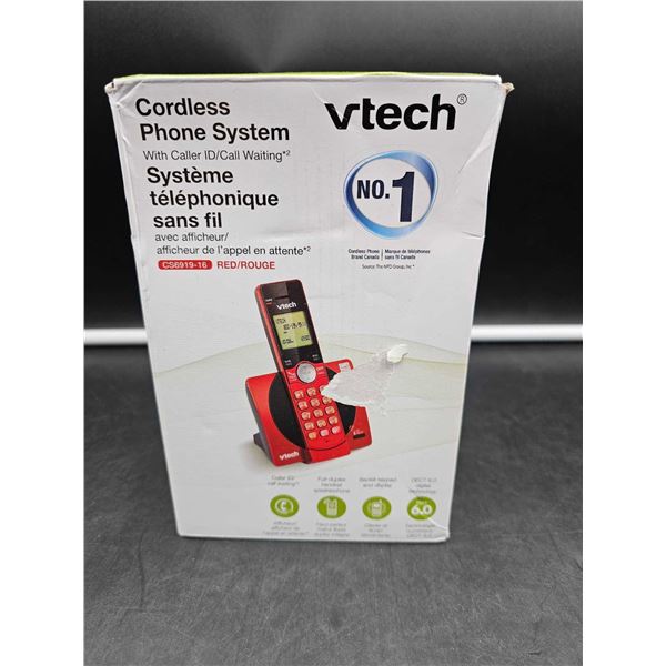 Vtech Cordless Phone System with Caller ID/Call Waiting-Red