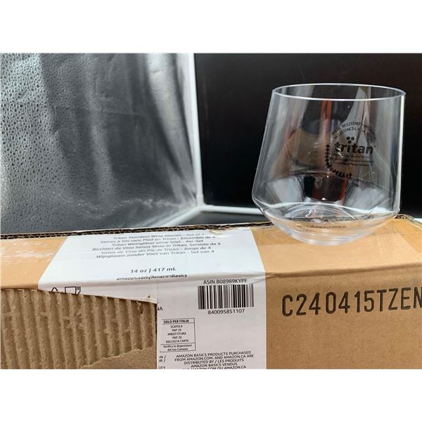 Amazon Tritan Stemless Wine Glasses-Set of 4