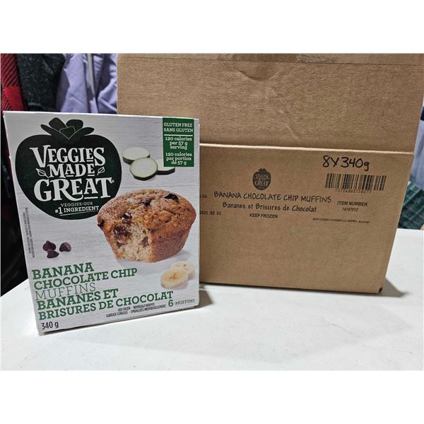 ****FROZEN**** Veggies Made Great Banana Chocolate Chip Muffins, Gluten Free- 8x340g