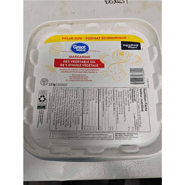 ***FROZEN*** Great Value Margarine Value Size 3.17 KG