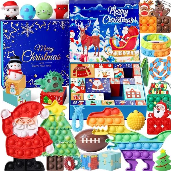 Fidget Advent Calendar for Kids - 24 Days of Surprises Gifts Box Funny Christmas Countdown Advent Ca