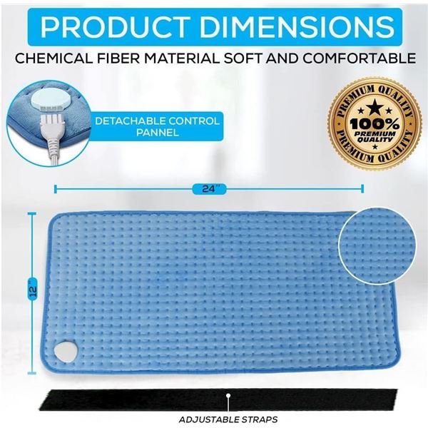 Olimate Electric Heating Pad 24 x 12 inch large Heating Pad for Cramps, Sore Muscles, Aching Joints 