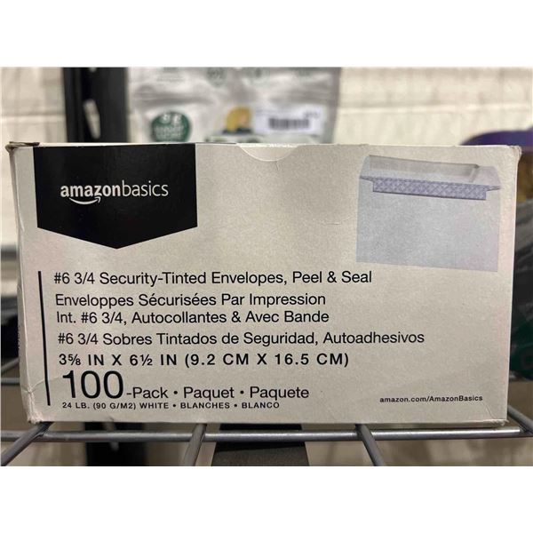 Amazon basics security tinted envelopes 9.2cm x 16.5cm , pack of 100