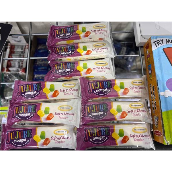 Jujube nougat soft and chewy candy bars 9x40g