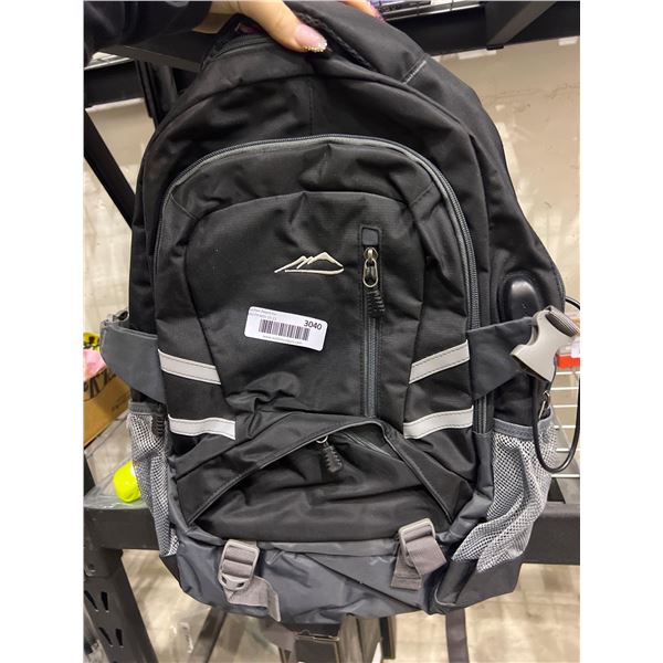 Black backpack with secure laptop pouch