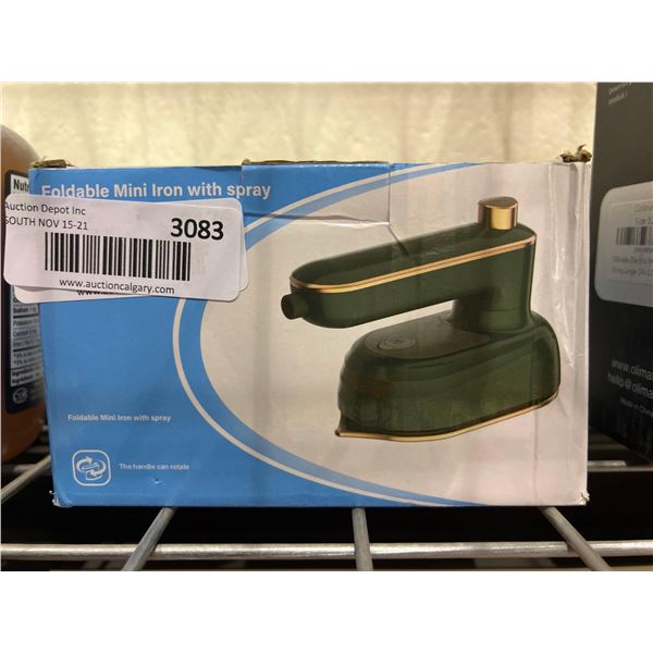 Foldable mini clothing iron with spray function