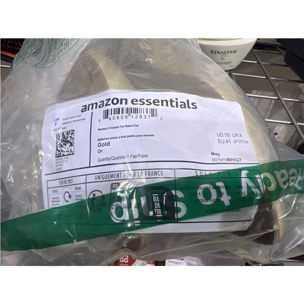 Amazon basics gold ballet flat womens shoes size 10