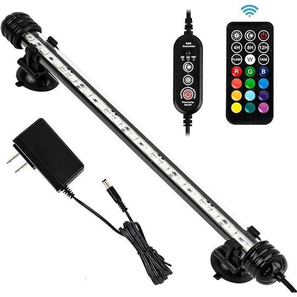 iKefe 28cm Timer Color Changing LED Fish Tank Aquarium Submersible Light with Remote/ Colored Aquari