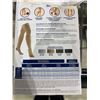 Image 3 : Truform 20-30 mmHg Compression Stockings for Men and Women, Thigh High Length, Dot-Top, Open Toe, Be