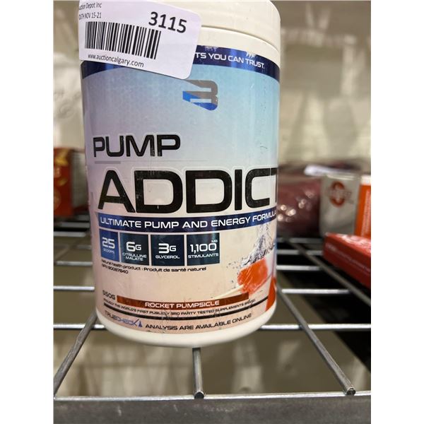 Pump Addict rocket pumpsicle flavoured pre workout 550g