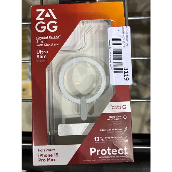 Zagg ultra slim clear magsafe phone case for iPhone 15 pro max