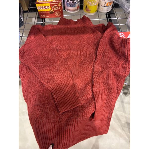 Amazon essentials womens soft touch funnel neck cable sweater size XL