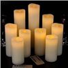 Image 1 : Flameless LED candle set with remote control. Set of 9 candles