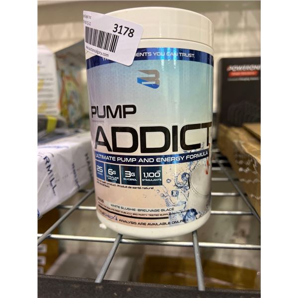 Pump addict white slushie flavoured ultimate pump and energy formula 550g