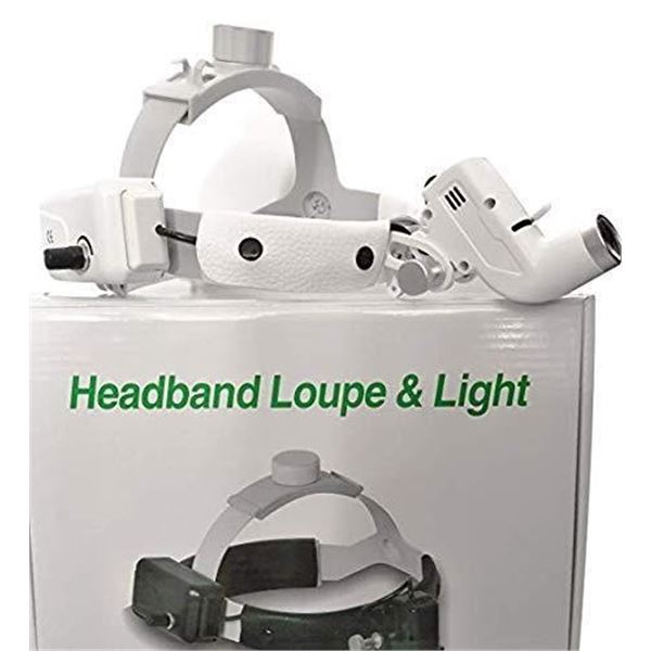 Aries Outlets Dental LED Surgical 5W Headlight 3.5X Leather Headband Loupe Light DY-106 White