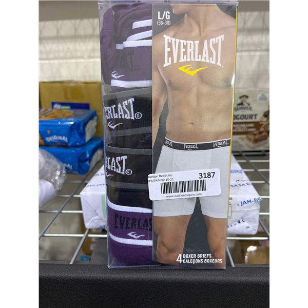 Everlast size Large pack of 4 Boxer briefs purple and black