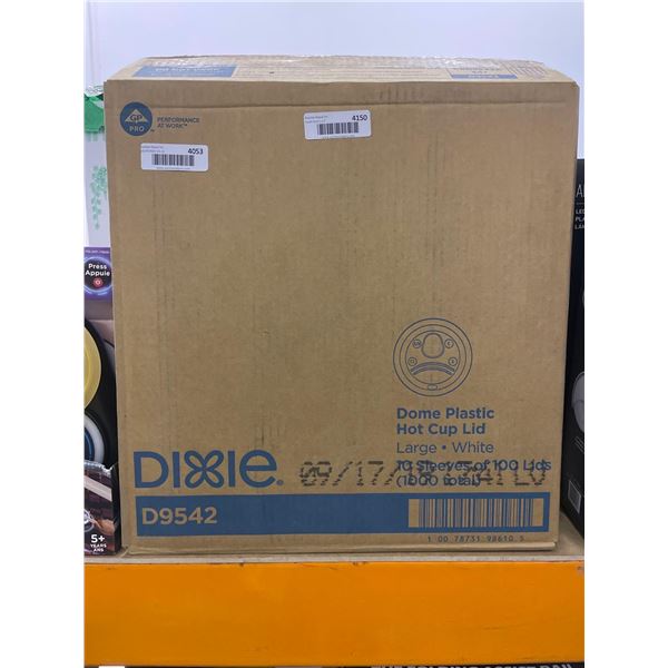 Dixie Dome Plastic Hoy Cup Lids 10 Sleeves of 100 Lids