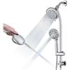 Image 1 : UCLIMAA Rainfall Shower Head with Handheld Shower Spray, with 26" Drill Free Adjustable Height Slide