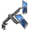 Image 1 : SHOPPINGALL Fully Adjustable Dual Gas Spring Dual Monitors Mount Stand with 2 Swing Arms for 15"-32"