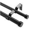 Image 1 : VEVOR Double Rod Curtain Rods, 36-72 inches(3-6ft) Adjustable Length, Black Double Curtain Rods with