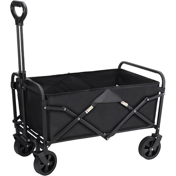 Chinnluu Collapsible Wagon Cart,Portable Folding Wagon, Smart Utility Foldable Outdoor Garden Wagon 