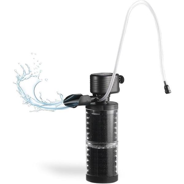 SainSmart XpertMatic 15W 2 Stages 238 GPH (900L/h) Aquarium Filter for Up to 70 Gallon Fish Tank, Su