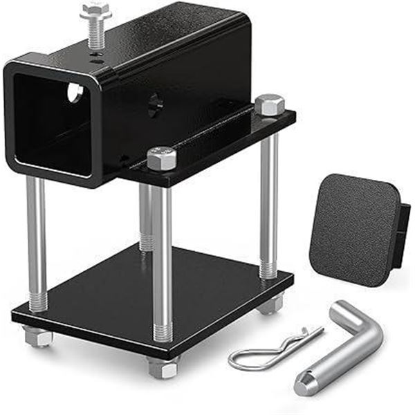 Ohuhu Bolt-on RV Bumper Hitch Receiver Adapter Fits 4-4.5" Beam, 2" Receiver 200Lbs Tongue Weight Ca